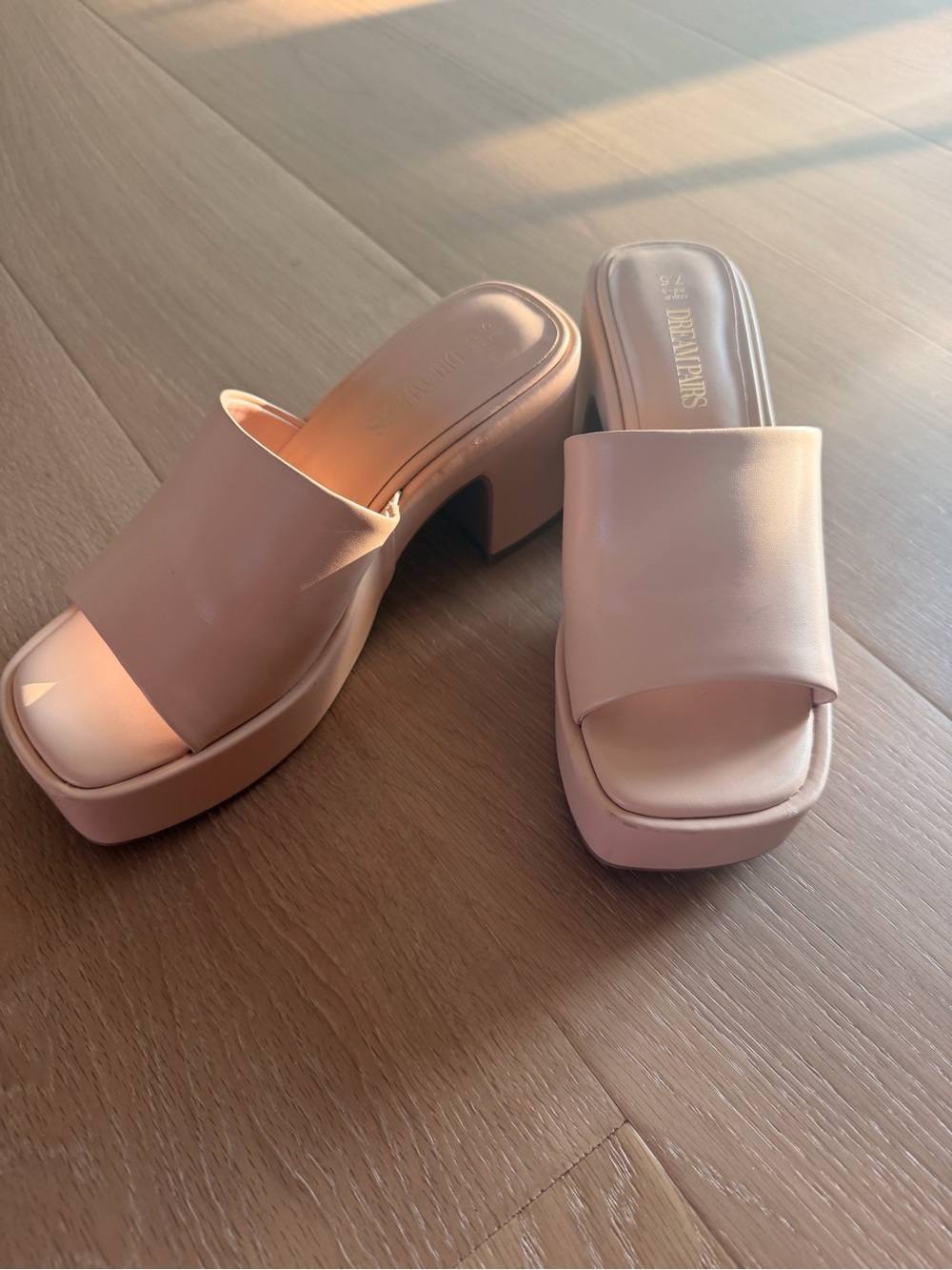 Platform Slide Sandals - Nude